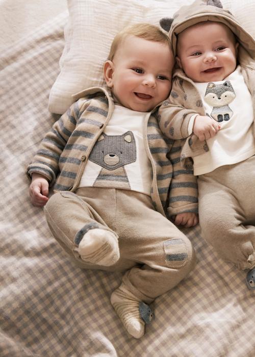 Set 3-Teiler Baby beige grau gestreift Fuchs Mayoral