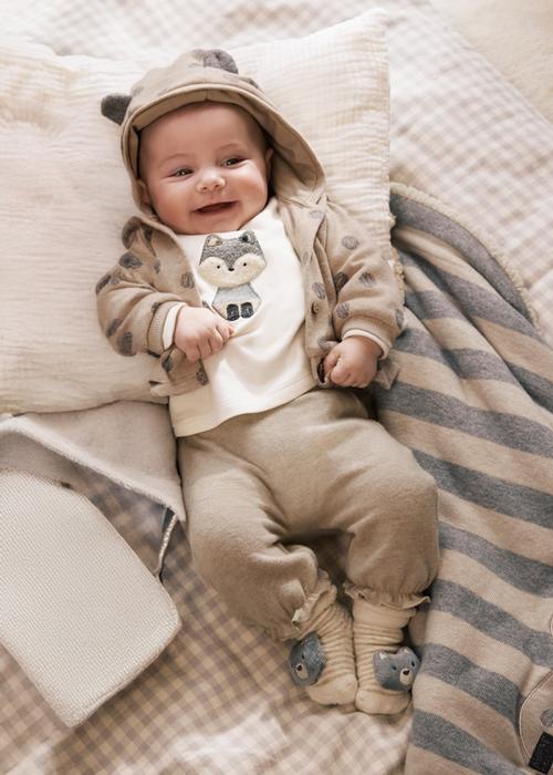 Set 3-Teiler Baby beige grau gepunktet Fuchs Mayoral