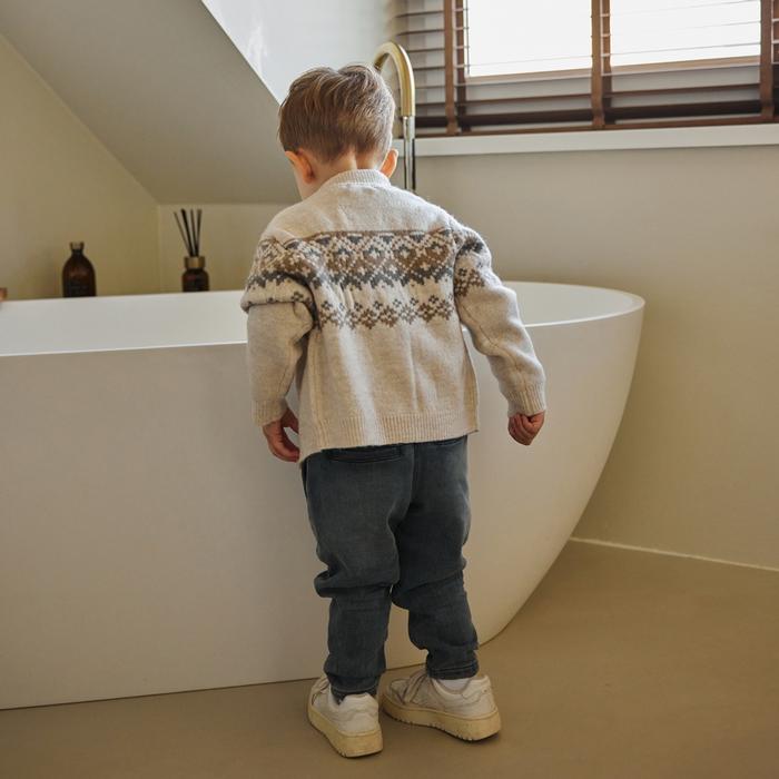 Strickjacke beige grau Junge Dirkje