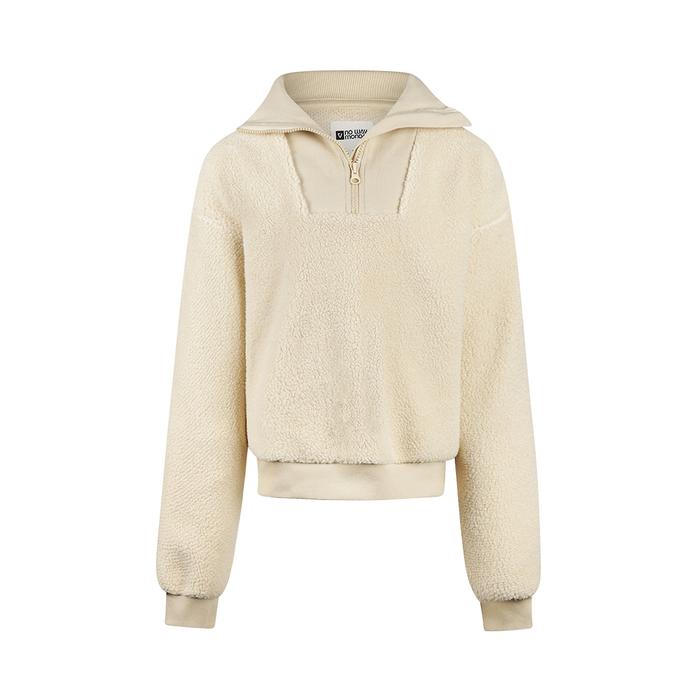 Fellpullover creme Reißverschluss No Way Monday2