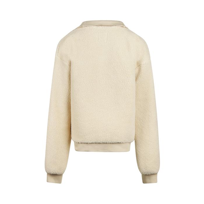 Fellpullover creme Reißverschluss No Way Monday5