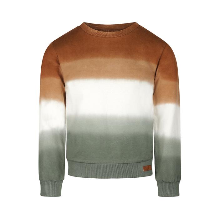 Sweatshirt gebatikt braun grün creme Junge Koko Noko2