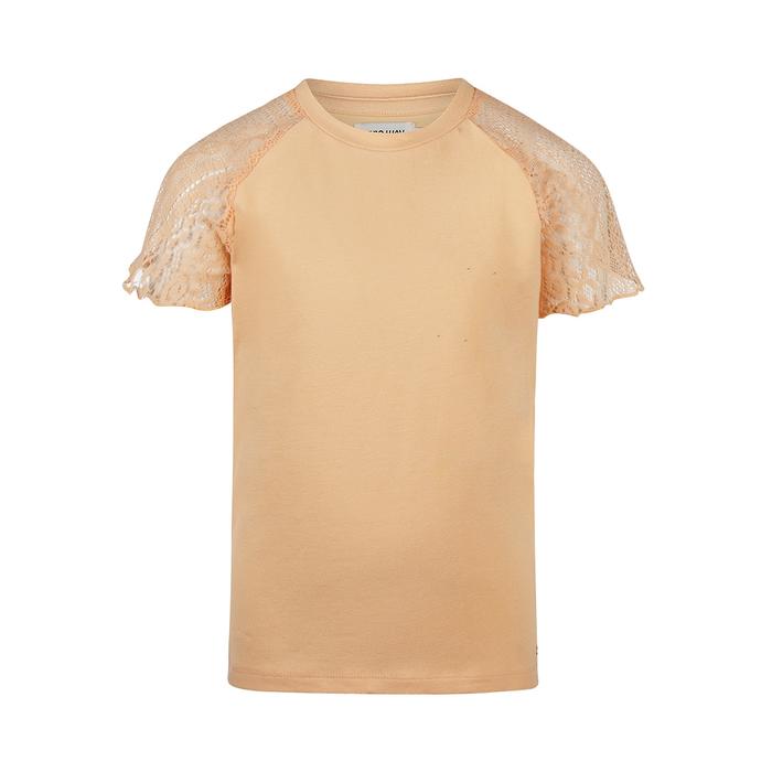 T-Shirt Top Kurzarm Spitzenärmel orange No Way Monday 140 152 164