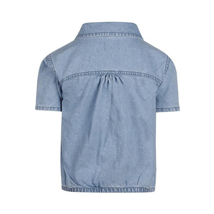 Jeansbluse Jeanshemd  blau used kurzarm Mädchen No Way Monday 140 152 164