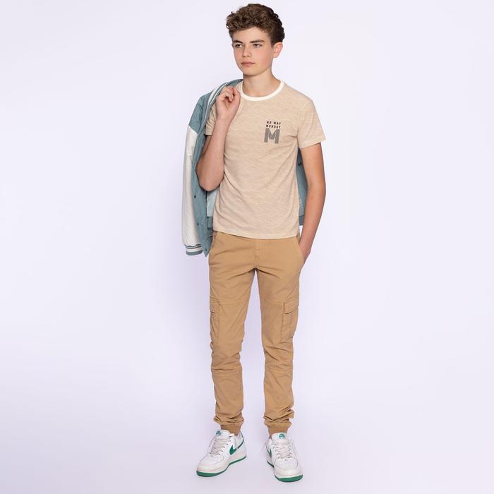 T-Shirt kurzarm Junge creme beige gemustert No Way Monday 128 140 152 164