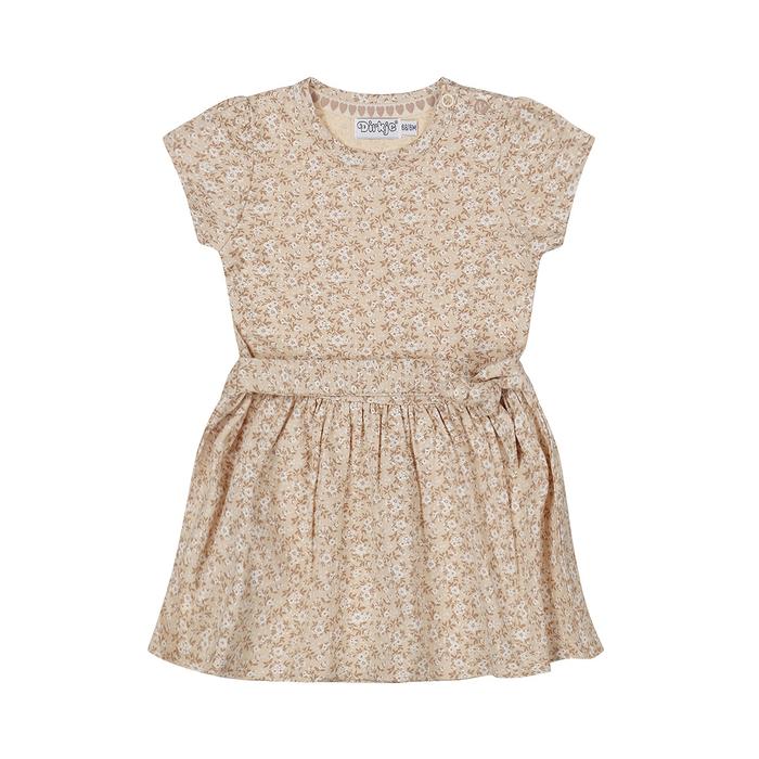 Kleid Jersey beige Blumen Sommer Kurzarm Kleinkind Dirkje 86 92 98 104 110