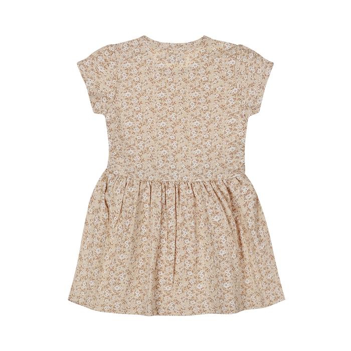 Kleid Jersey beige Blumen Sommer Kurzarm Kleinkind Dirkje 86 92 98 104 110