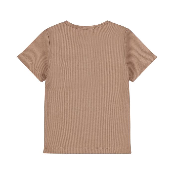 T-Shirt kurzarm Rippbaumwolle Junge beige Dirkje 86 92 98 104 110