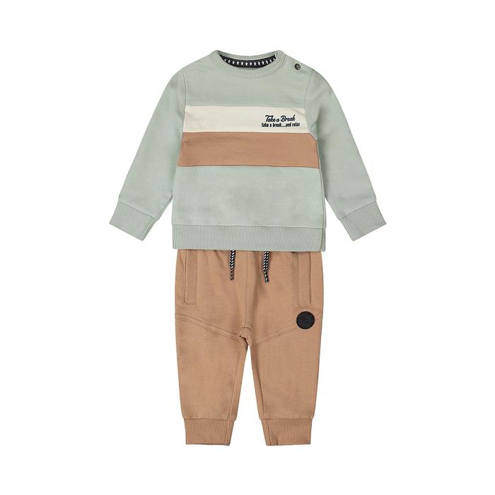 Set 2-Teilier Jogginganzug Junge beige mintgrün Dirkje 68 74 80 86