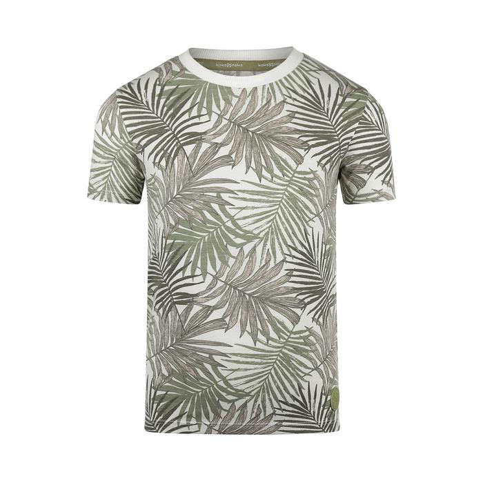 T-Shirt kurzarm Junge creme grün gemustert Koko Noko 92 98 104 110 116 122