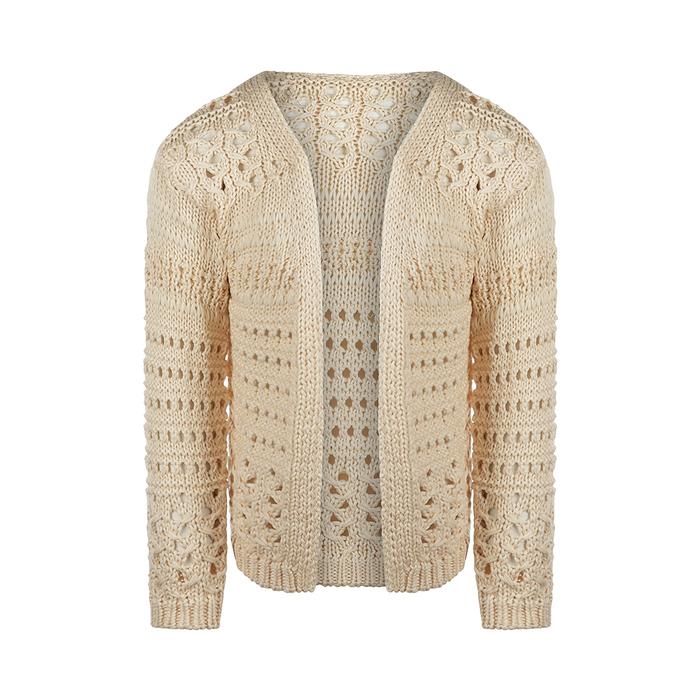 Strickjacke Cardigan creme Mädchen Lochmuster Koko Noko 116 122 128 134 140