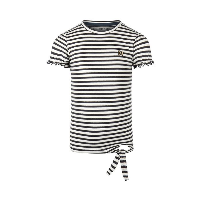 T-Shirt Top Mädchen Sommer kurzarm blau creme gold gestreift Koko Noko 92 98 104 110 128