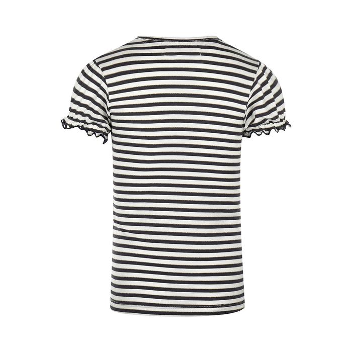 T-Shirt Top Mädchen Sommer kurzarm blau creme gold gestreift Koko Noko 92 98 104 110 128