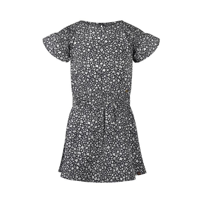 Kleid Blusenkleid Mädchen Sommer kurzarm blau weiß  geblumt Koko Noko 122 128 134 140
