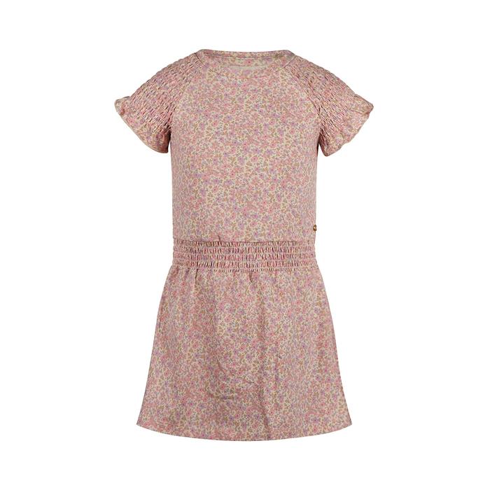 Kleid Sommer Jersey Kurzarm creme rosa geblumt Koko Noko 86 92 98 104 110