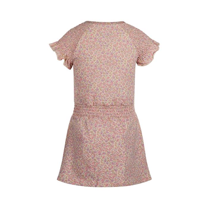 Kleid Sommer Jersey Kurzarm creme rosa geblumt Koko Noko 86 92 98 104 110