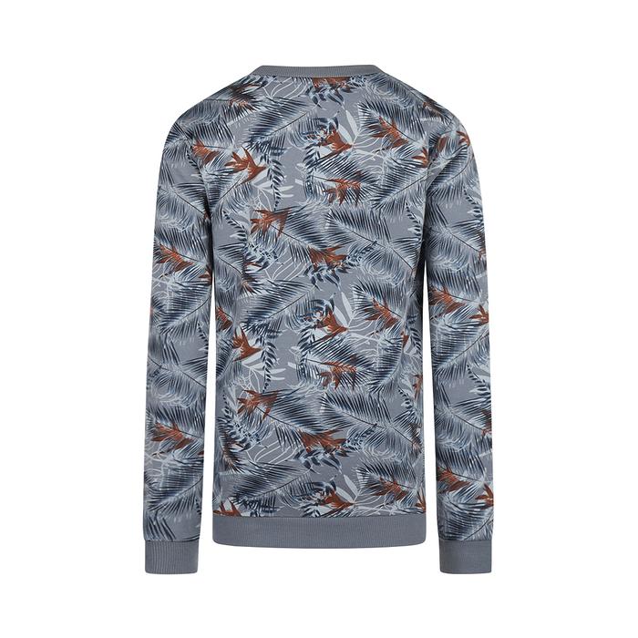 Hoodie Pullover blau Blätter No Way Monday
