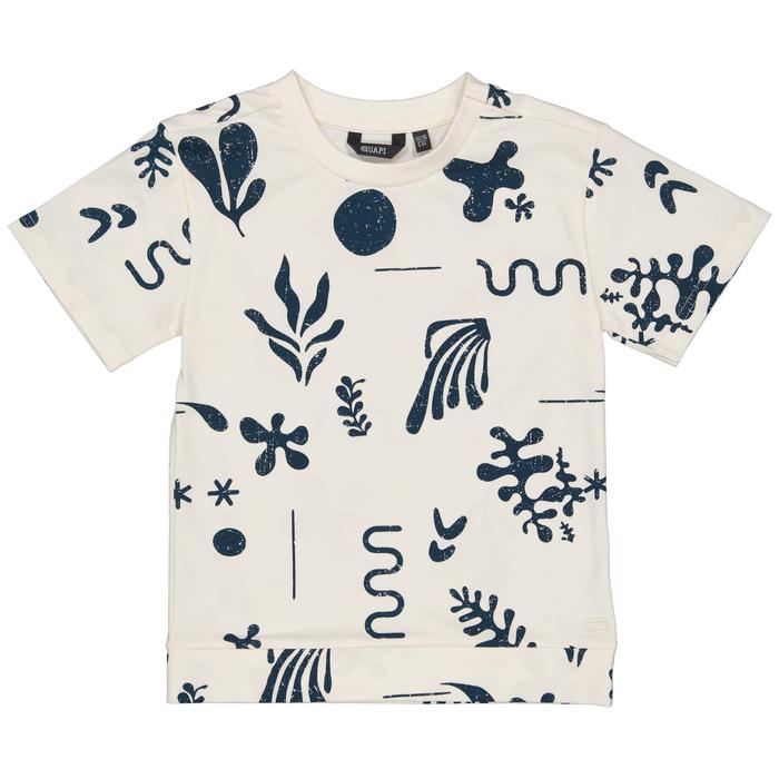 T-Shirt kurzarm Junge Creme blau Graffiti Quapi