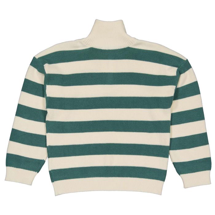Strickpullover mit Reißverschluss creme grün Quapi