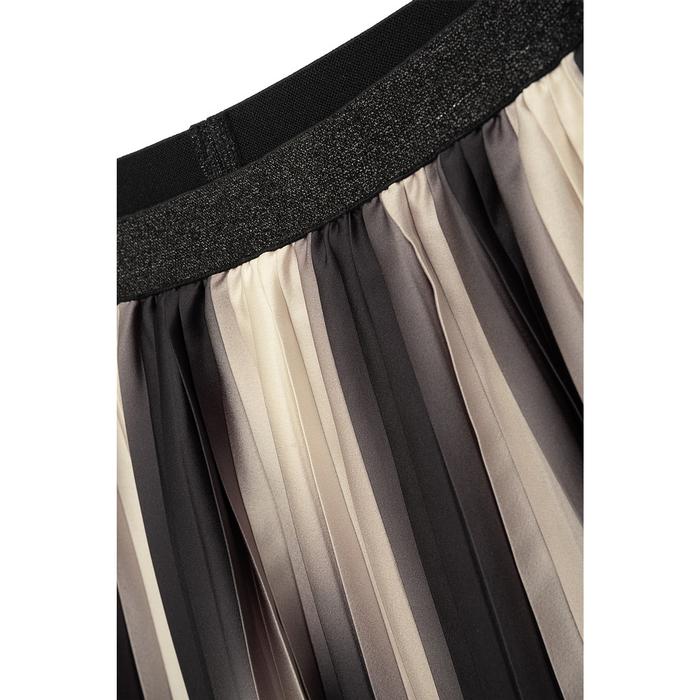 Plisseerock Satin schwarz beige Danamade3