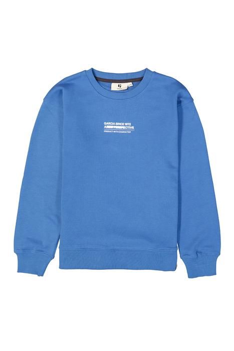 Pullover Blau Weiß Rückenprint Junge Garcia