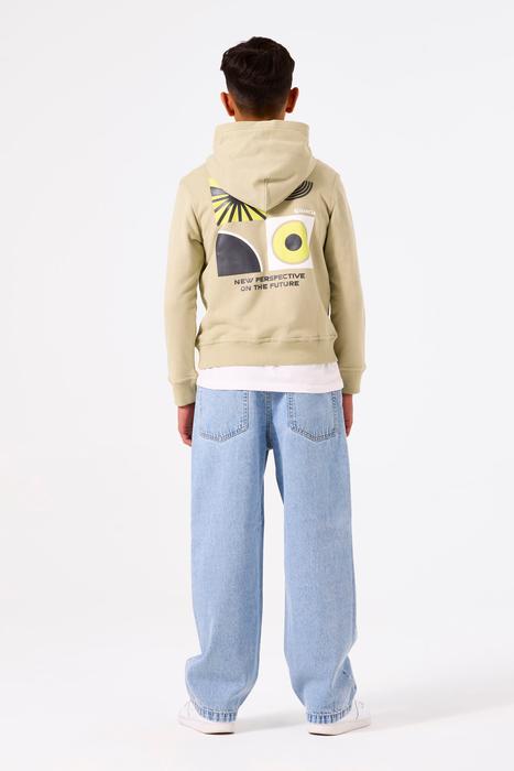 Pullover Longsleeve Kapuze Sommer Junge Garcia grün Rückenprint 140/146 152/158 164/170 176