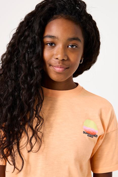 T-Shirt Sommer Mädchen Kurzarm Oversize Garcia orange Rückenprint 140/146 152/158 164/170 176